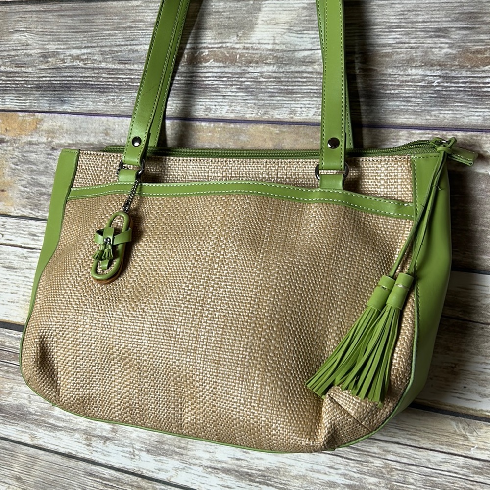 Etienne Aigner purse woven and green super cute shoulder bag